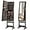 Brown, variant on Standing Jewelry Armoire, Lockable Jewelry Cabinet with Full Length Mirror, LED Lights, 4 Tilt Angle Adjustable, Mirror with Jewelry Storage, Standing Jewelry Organizer with Drawers, Black