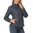 thumbnail image 4 of Njoeus Diamond Quilted Jacket for Women Stand Collar Lightweight Puffer Jacket Spring Fall Winter Padded Coat with Pockets, 4 of 9