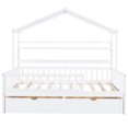 thumbnail image 6 of JERFIT White Full Size House Bed Frame with Storage Drawers Shelf, Wooden Platform Bed with Slats, 6 of 10