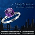 thumbnail image 2 of Gem Stone King 900 Platinum Purple Amethyst Engagement Ring for Women | 2.10 Cttw | Round 9MM | Gemstone February Birthstone | Size 5, 2 of 6