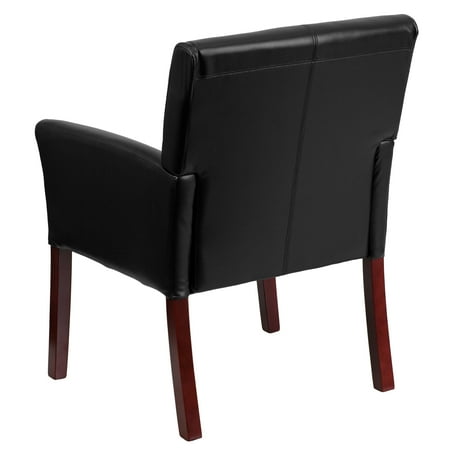 Flash Furniture - Taylor  Contemporary Leather/Faux Leather Side Chair - Upholstered - Black