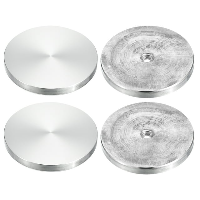 Unique Bargains M10 Thread 70mm Diameter Round Shape Aluminum Disc Hardware 4pack Aluminum Circle Disc Glass Top Adapter for Glass Table