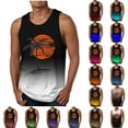 thumbnail image 3 of cocolona Mens Summer Tank Tops Crew Neck Sleeveless Workout Shirts Hawaiian Beach Gradient Palm Tree Print Tank Tops, 3 of 3