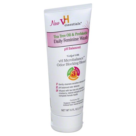 Vh Essentials Tea Tree Oil And Prebiotic, Ph Balanced Daily Feminine Wash, 6