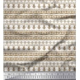 thumbnail image 2 of Soimoi Brown Crepe Silk Fabric Tribal African Print Fabric by the Yard 42 Inch Wide, 2 of 3