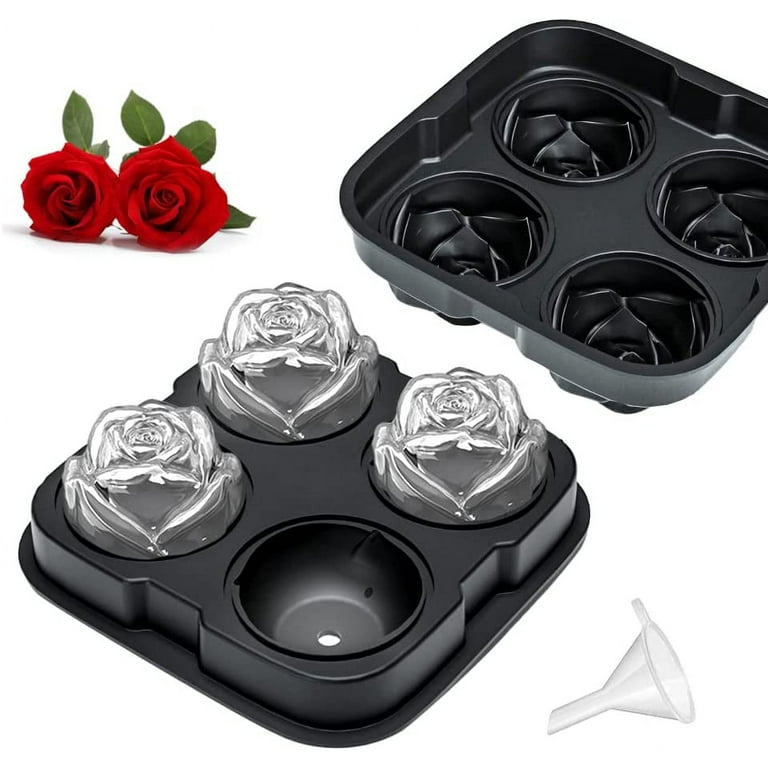 3D Ice Cube Mold Brain/Skull/Rose/Diamond Silicone Ice Cube Tray for  Whiskey, Cocktails, Beverages, Iced Tea & Coffee 
