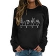 thumbnail image 4 of Wovix Valentines Shirts Women Love Sign Tops Hand Language Graphic Tee Long Sleeve Crewneck Pullover Slouchy Tops Daily, 4 of 4