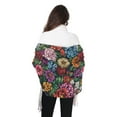 thumbnail image 4 of FORMRS Womens Scarf Winter Soft Long Big Warm Shawls Wrap Tassel Scarves, Vibrant Flowers Pattern, 4 of 9