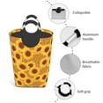 thumbnail image 3 of Xecao Yellow Leopard Print Sunflower for Laundry Basket,Collapsible Large Laundry Hamper,Wash Bag for Laundry Room, Rolling Laundry Basket with Handles, 3 of 5
