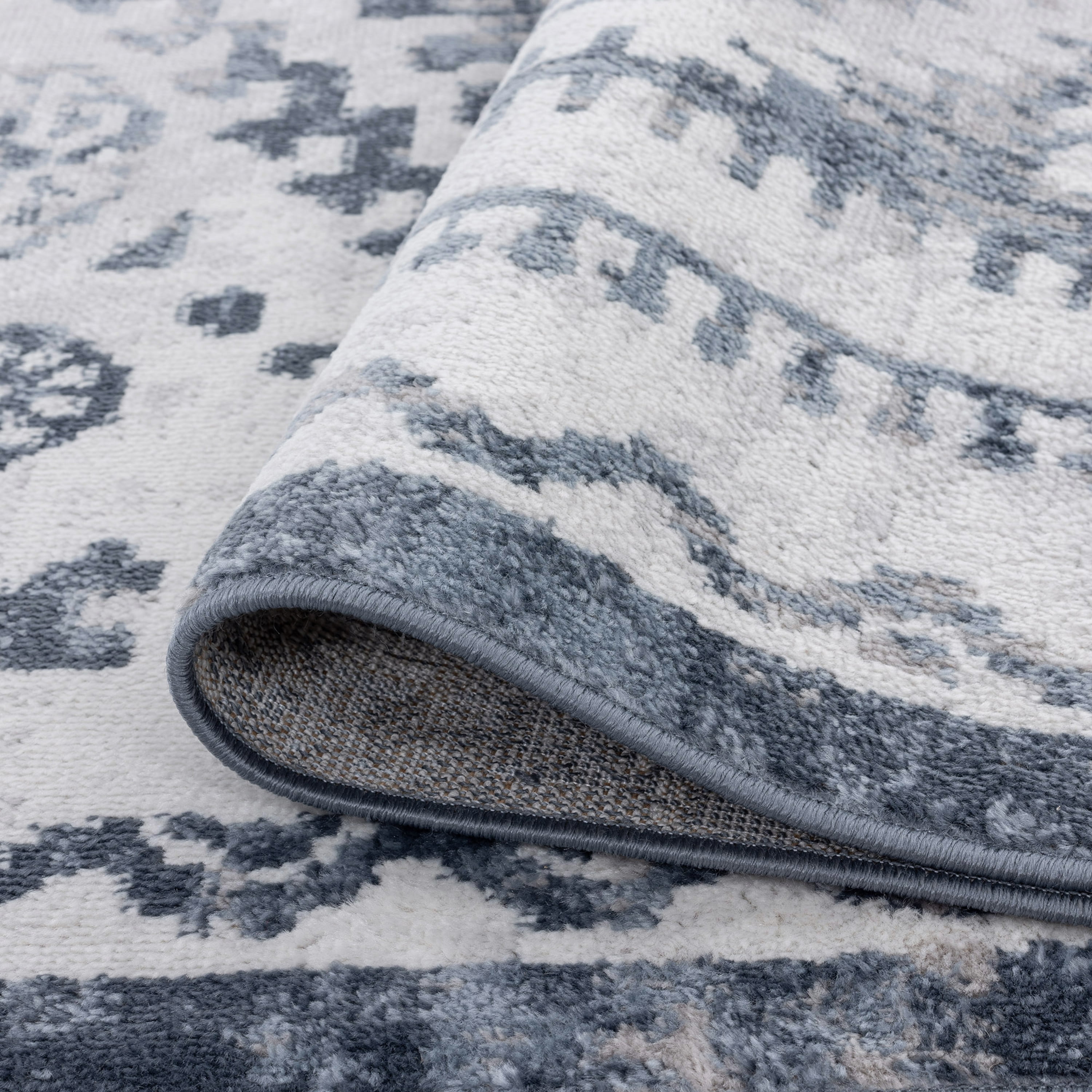 Bliss Rugs Vintage Traditional Geometric Area Rug, Indoor Rugs for Living Room, Dining Room, Bedroom | Blue, 5' x 7' (5'3''x7'3'')
