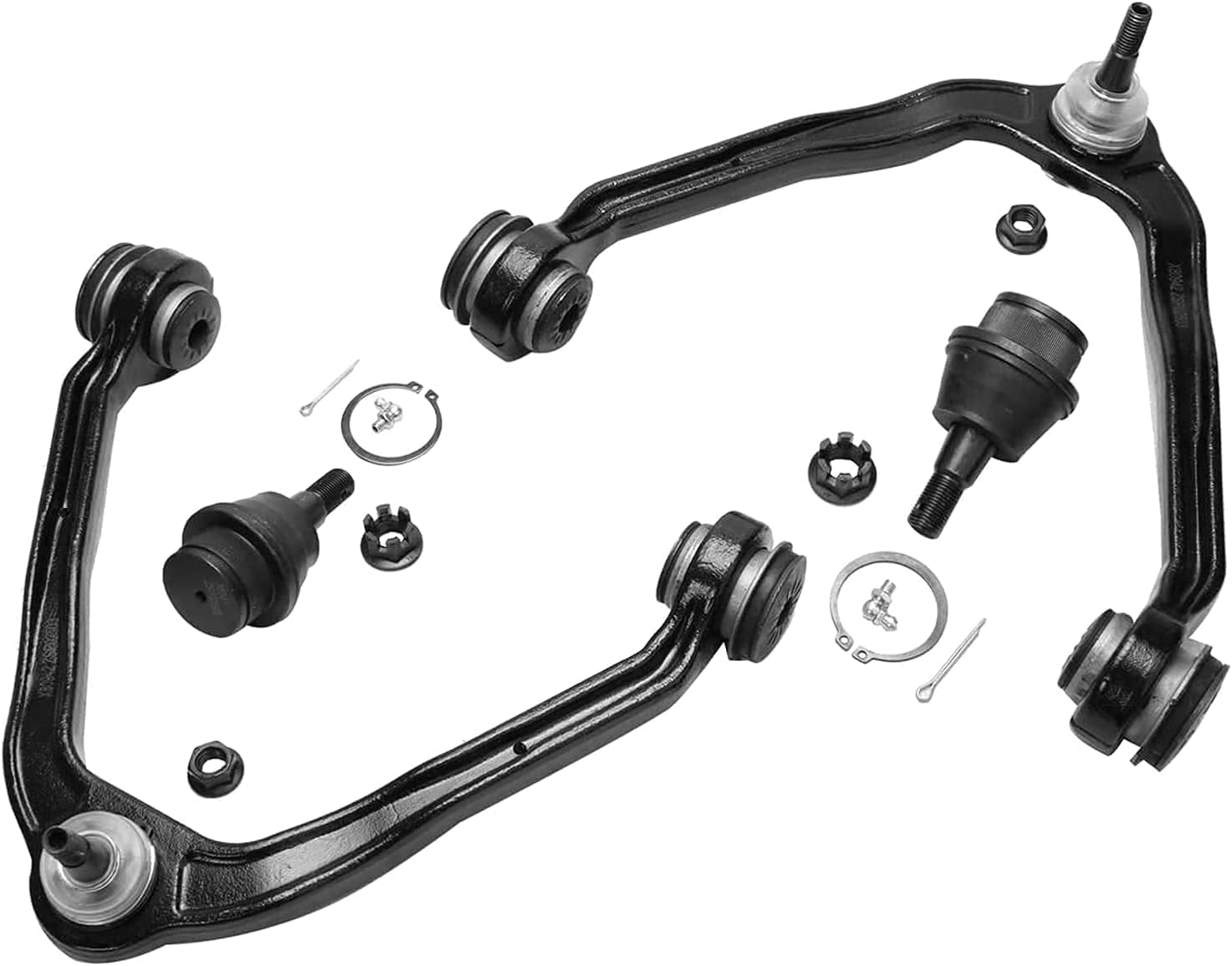 Detroit Axle - 4WD Front Wheel Hubs Control Arms Suspension Kit + 12pc Lugnuts w/Key Replacement for 2000-2006 Chevy GMC Silverado Sierra 1500 Tahoe Yukon - 28pc Set