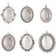 thumbnail image 1 of Bandejas ovaladas para colgantes - 6 piezas, 6 formas diferentes, bandejas tibetanas para colgantes, engastes de bisel y 6 cabujones de vidrio de 40x30 mm con cúpula transparente, 1 of 7