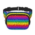 thumbnail image 1 of Fotbe Bright Rainbow Cangurera Cuadrada con Estampado de Doble Capa, Bolsa de Cintura Ajustable Mini para Hombres y Mujeres, 1 of 9