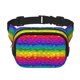 thumbnail image 1 of Fotbe Bright Rainbow Cangurera Cuadrada con Estampado de Doble Capa, Bolsa de Cintura Ajustable Mini para Hombres y Mujeres, 1 of 9