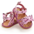 thumbnail image 3 of Infant Baby Girls Sandals Soft Sole T-Strap Toddler Flats First Walkers Summer Shoes, 3 of 7