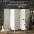 thumbnail image 2 of Red Lantern 6 ft. Tall Diamond Weave Fiber Room Divider - White - 5 Panel, 2 of 6
