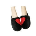 thumbnail image 3 of Wovix Couple Matching Shoes Cartoon Slippers for Womens Mens Cute Cozy Plush Warm -on House Shoes for Indoor and Outdoor Love Heart Slippers Black 39, 3 of 7