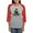 Heather/Red, variant on - Alpha Sigma Phi Coat Of Arms Long Sleeve T Shirt - Womens Baseball Tee