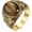 Gold-Coffee, variant on Retro Large Tiger Eye Stone Turquoise Wedding Ring For Men Classical Gothic Stainless Steel Rings