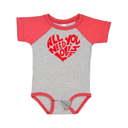 

Inktastic All You Need is Love Red Heart Shape Gift Baby Boy or Baby Girl Bodysuit