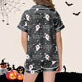 thumbnail image 4 of Shadoumai Halloween Pajamas Set Button Top Cute Graphic Print Short Sleeve Family Easter Outfits Matching Sets Fashion Home Outfit 2-Piece Sleepwear Pjs for, 4 of 5