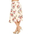 thumbnail image 2 of Women's Plus Size High Elastic Waist A-line Multi-Colored Printed Flared Midi Skirts, 2 of 6