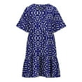 thumbnail image 7 of Summer Fashion Mini Dresses for Womens 2025 Plus Size Casual Dress Sweet Cute V-Neck Dress Pocket Printed Short Sleevele Ruffle Dress, 7 of 7