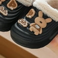thumbnail image 4 of Jkety Toddler Winter Shoes Toddler Boys Girls Animal Panda Slippers Kid's Indoor Home Slippers for Winter Warmth Slippers Cartoon Soft Plush Slippers Black,6.5, 4 of 7