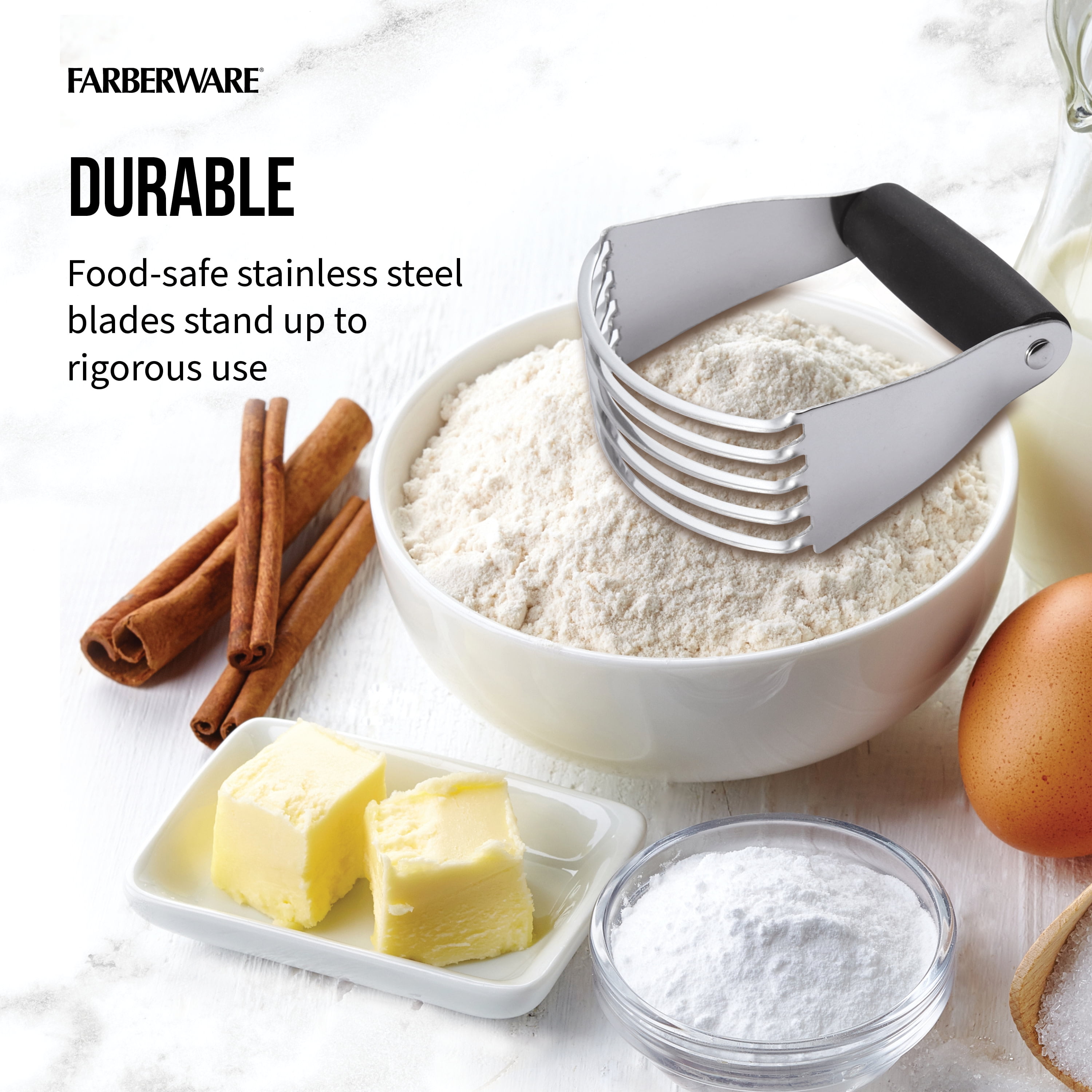 Farberware Soft Grips Pastry Blender with Stainless Steel Blades and Black Handle