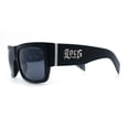 thumbnail image 6 of Locs Mens Skull Pattern Arm Thick Temple Rectangle Gangster Sunglasses Shiny Black - Dark Skull, 6 of 8