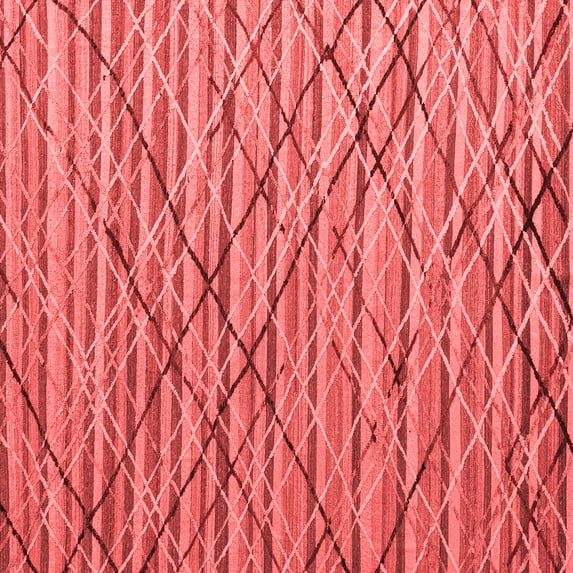 Ahgly Company Indoor Square Abstract Red Modern Area Rugs, 7' Square