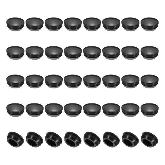 Uxcell 40 Count Silicone Round Snap, Furniture Hole Plug Black 14mm
