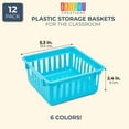 thumbnail image 2 of 12-Pack Colorful Small Storage Baskets Plastic Bins for Organizing Shelves and Desks, Arts and Crafts Containers for Home, School, Office (4 Colors, 5.3 x 5.3 x 2.4 in), 2 of 7