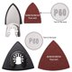 thumbnail image 3 of 104Pcs Oscillating Tool Detail Sanding Pads Kit 2Pcs Triangle Sanding Pads and 2Pcs Finger Sanding Pad 100Pcs Multitool Sandpaper Grit Fit for Finishing Wood Sanding Plaster, 3 of 5