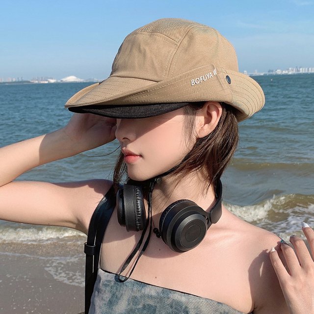 LinYooLi Big Hat Rear Sun Fisherman Hat Female Summer Anti -Ultraviolet Sunscreen Sun Hat Fast Dry Travel Mountaineering Cap