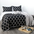 thumbnail image 3 of Ntbay 2-Pieces Microfiber Ultra Soft Curve Print Duvet Cover Set with Zipper Closure and Corner Ties, Black and Off White, Twin, 3 of 5
