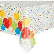 Plastic Foil Glitzy Rainbow Happy Birthday Table Cover, 84" x 54" (Pack of 10)