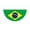 Brazil Half Circle Flag A, variant on Half Flag Banner for Wall Hanging, Country Flag Party Decoration, Half Circle Hanging Bunting for Indoor Outdoor Events, UK Italy Mexico New Zealand France Germany Canada Styles