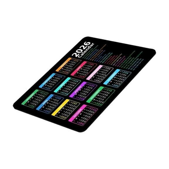 2026 Calendar Pad With Full Year Schedule Slip Proof Rubber Base Mousepad For Office Gaming Desk Accessories