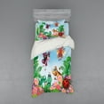 thumbnail image 2 of Ambesonne Garden Bedding Set 4 Pcs, Butterfly Ladybug Worm, Queen, Jade Green Fern Green, 2 of 3