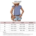 thumbnail image 3 of Blusa de manga con volantes a rayas,Blusa de manga corta con volantes Blusa de rayas con escote en V Patrón Blusa de manga con volantes Acabado de lujo, 3 of 6