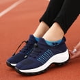 thumbnail image 4 of GLYGML Knit Platform Walking Shoes, Breathable Slip-On Wedge Sneakers, Non-Slip Cushioned Orthopedic Shoes for Daily Wear, 4 of 5
