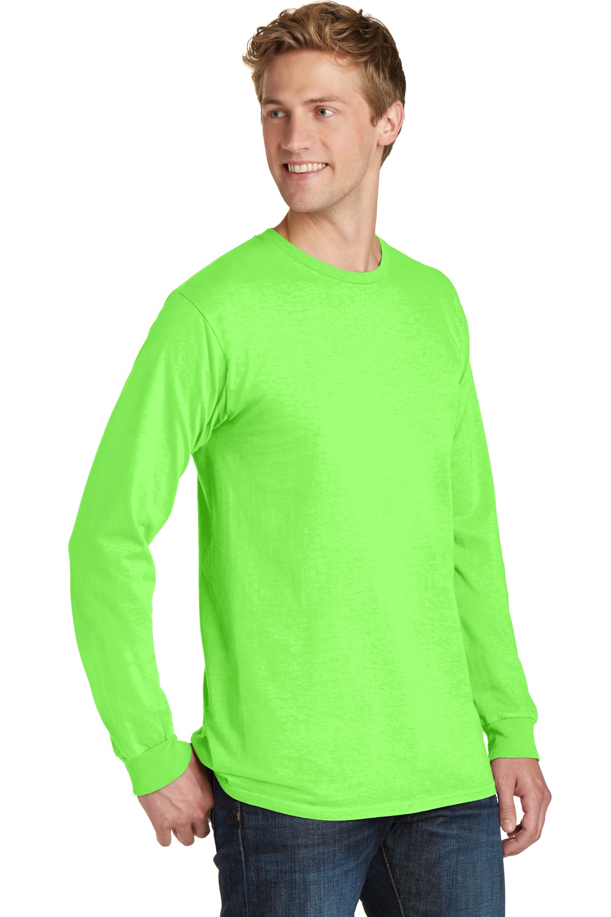 Port & Company Pigment Dyed Long Sleeve Tee-XL (Neon Green) - image 4 of 6