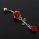 thumbnail image 5 of Anillos para el vientre de material acero inoxidable 316L Pernos prisioneros Flor Hoja Cuelga de imitación Joyas 14g - Hip rojo Yinane Botón del ombligo, 5 of 7