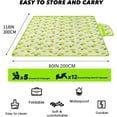 thumbnail image 3 of 80" x 120" Sandproof Waterproof Picnic Blanket, Beach Mat for Outdoor Camping Hiking Park, Portable with Tote Bag,Non-Stick to Sand and Grass,Foldable for Indoor and Outdoor Use (Green Leaf), 3 of 8