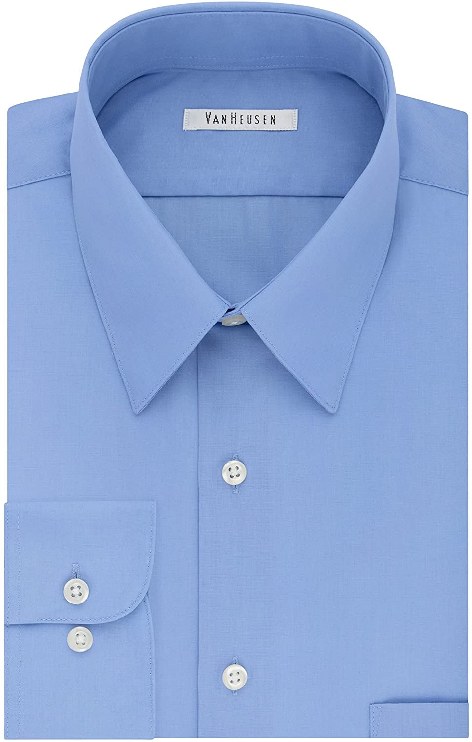 Van Heusen Men's Size Big Dress Shirt Tall Fit Poplin, Cameo Blue, 19