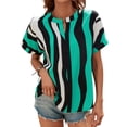 thumbnail image 2 of Blusas de manga corta con cuello en V, blusas de verano de manga corta con cuello en V, blusa informal construida para durar, 2 of 6