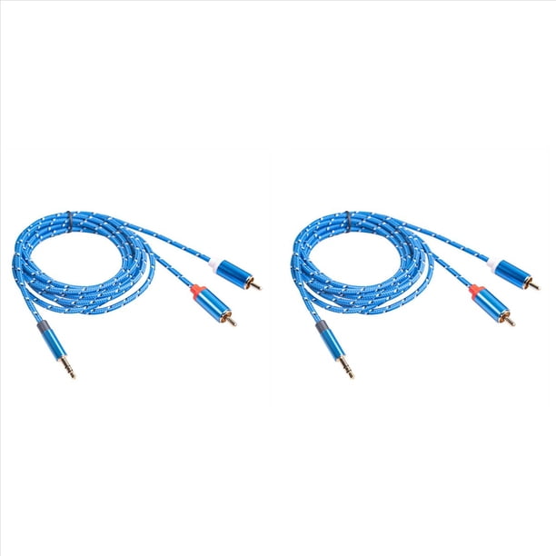 2X Cable Jack de 3,5 mm Macho una 2 Macho Auricular Aux Cable Divisor de Audio para Amplificador Teléfono Auricular, 1,8 M