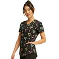 thumbnail image 4 of Cherokee Prints Women Medical Scrubs Top V-Neck Print CK637, 4 of 5