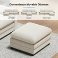thumbnail image 6 of MUZZ Sectional Sofa with Ottoman, Small L Shaped Free Combination Velvet Couch Furniture for Living Room,Beige, 6 of 8
